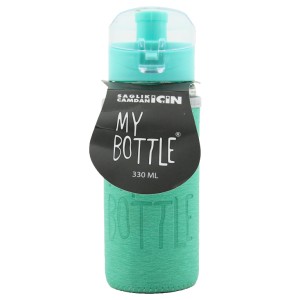 My Bottle Deri Kılıflı Cam Matara Yeşil