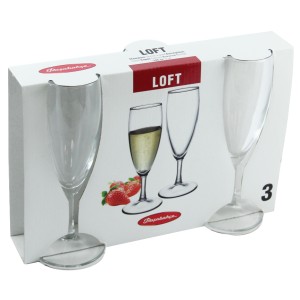Loft 3'lü Flüt Şampanya Kadehi