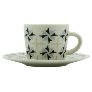 Perotti 6'lı Lüx Porselen Kahve Fincan Takımı - Yıldız - Siyah