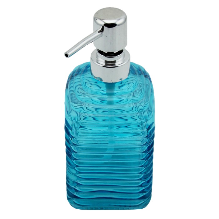 Menba Cam Kare Sıvı Sabunluk - Mavi
