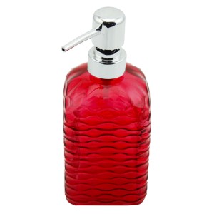 Perotti Cam Kare Sıvı Sabunluk - Kırmızı