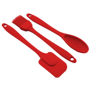 Cemre 3'lü Silikon Mutfak Takımı - Kırmızı
