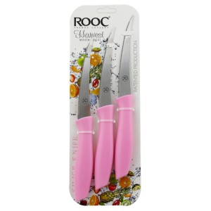 Rooc Harwest 3'lü Tırtıklı Bıçak - Pembe