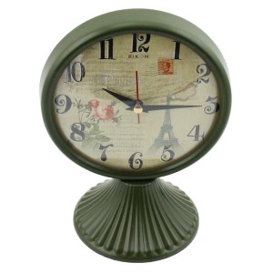 Rikon Antik Ayaklı Metal Masa Saati - Yeşil