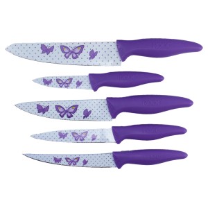 Roock 6'lı Renkli Kelebek Standlı Bıçak Seti