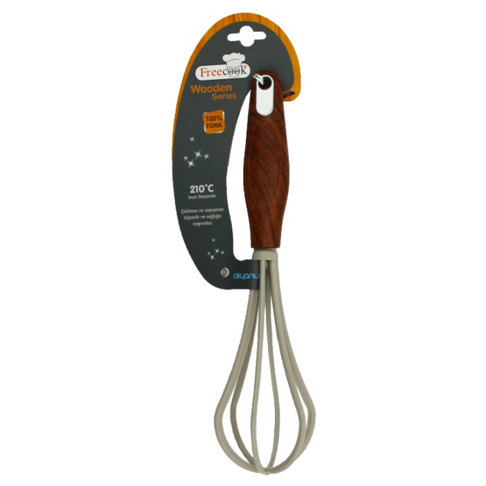 Freecook Wooden Plastik Çırpıcı Kahverengi